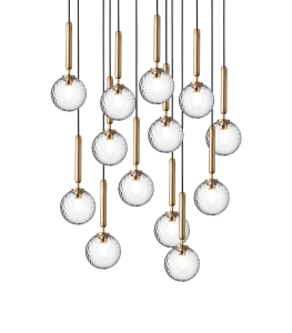 NUURA lampa wisząca MIIRA 13 brass | optic clear 