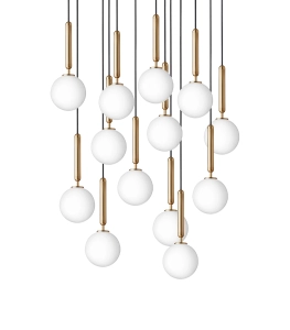 NUURA lampa wisząca MIIRA 13 brass | opal