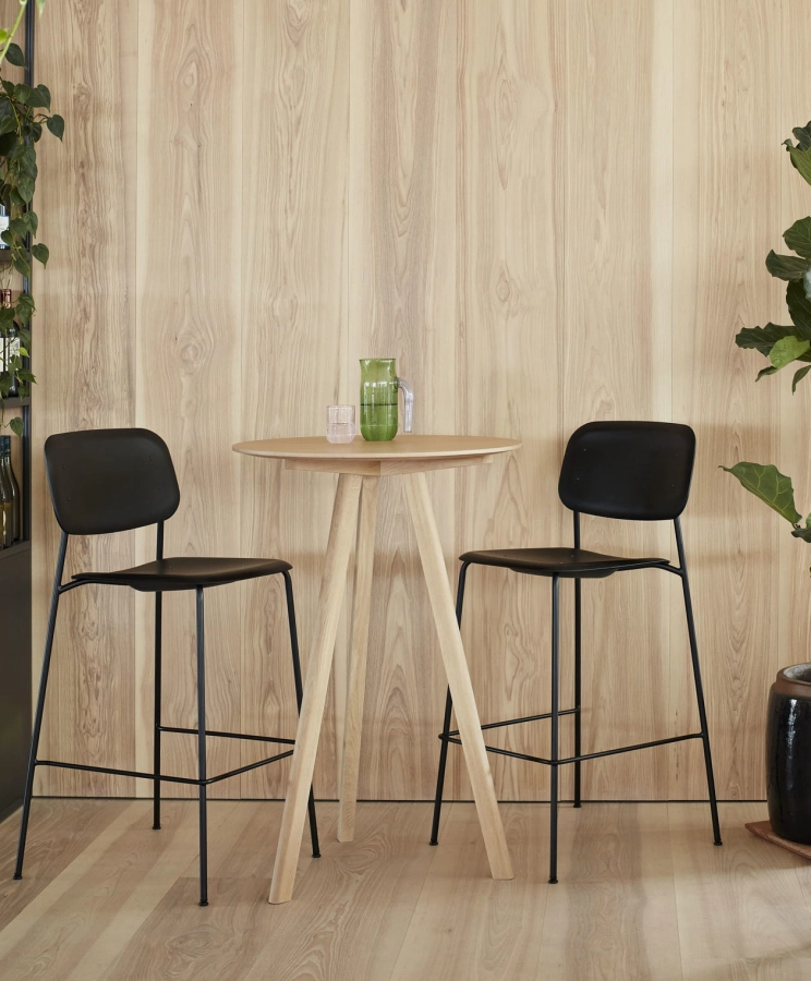 Soft Edge 95 Bar Stool black seat and back black powder coated steel_CPH 20 2.0 High Table wb lacquer.jpg