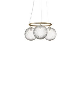 NUURA żyrandol okrągły MIIRA 3 brass | optic clear 