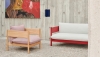 Arbour Club Sofa Mode 009 wine red wb lacquer beech base_Arbour Club Armchair Atlas 621 oiled waxed oak base_Arcs Shade cobalt blue.jpg