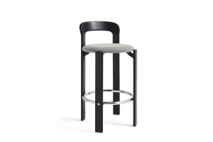 HAY krzesło barowe tapicerowane REY 65 cm deep black | Steelcut Trio 124