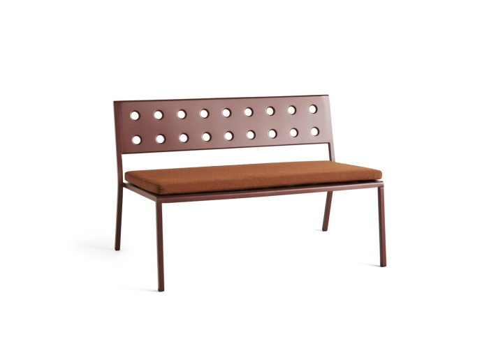 Balcony Lounge Bench Cushion red cayenne textile_Balcony Lounge Bench iron red powder coated steel.jpg