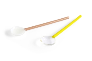 HAY szklane łyżki ROUND żółto- brązowe