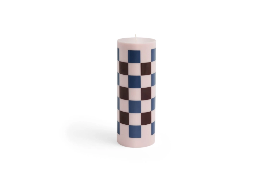 AB401-A603-AP90_Column Candle L light pink and bordeaux and black check.jpg