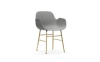 NORMANN COPENHAGEN krzesło z podłokietnikami FORM STEEL mosiądz/szare