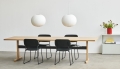 Soft Edge 51 Sled uph Remix 173 black powder coated steel base_Passerelle Table wb lacquered oak_ink black powder coated crossbar_Nelson Ball Bubble Pendant M.jpg