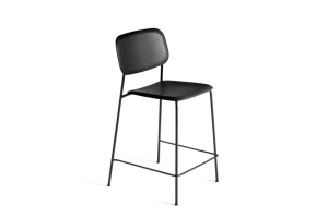 HAY krzesło barowe SOFT EDGE 90 LOW czarny / przykurzona zieleń