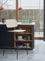 Soft Edge 90 Bar Stool High wb lacquer oak black base_Pao Steel Pendant small red.jpg