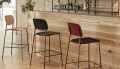 Soft Edge 90 Bar Stool fall red back seat uph Remix 373 fall red powder coated base.jpg