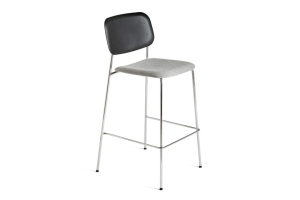 HAY krzesło barowe SOFT EDGE 95 LOW podstawa chromowana / siedzisko tapicerowane