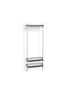 HAY regał PIER SYSTEM 1011 niebieski / aluminium / czarne kosze