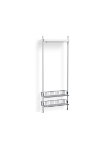 HAY regał PIER SYSTEM 1011 biały / aluminium / chromowane kosze