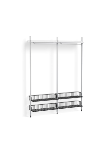 HAY regał PIER SYSTEM 1012 biały / aluminium / czarne kosze