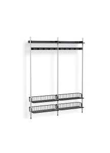 HAY regał PIER SYSTEM 1052 czarny / aluminium / czarne kosze