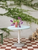 Ceramic Table dia90xH74 light mint tabletop cream white tube concrete base_Sobremesa Stripe Vase S red.jpg