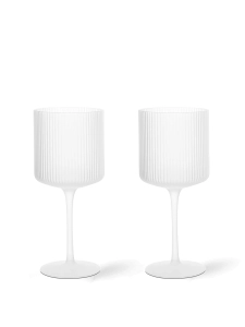 FERM LIVING kieliszki do czerwonego wina  RIPPLE mrożone szkło (2 szt.)