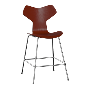 FRITZ HANSEN krzesło barowe GRAND PRIX 64cm fornir barwiony, wenecka czerwień