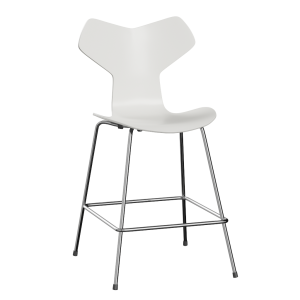 FRITZ HANSEN krzesło barowe GRAND PRIX 64cm fornir lakierowany, biały