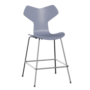 FRITZ HANSEN krzesło barowe GRAND PRIX 64cm fornir lakierowany, lawendowy błękit