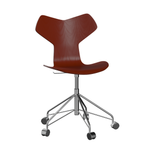 FRITZ HANSEN krzesło obrotowe GRAND PRIX fornir barwiony, wenecka czerwień