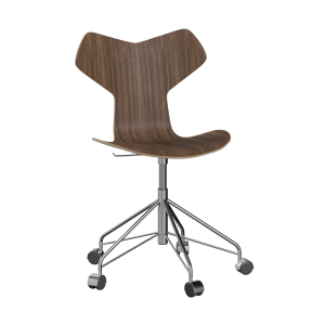 FRITZ HANSEN krzesło obrotowe GRAND PRIX fornir naturalny, orzech