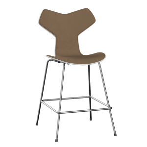 FRITZ HANSEN krzesło barowe GRAND PRIX 64cm fornir barwiony, tapicerowany front
