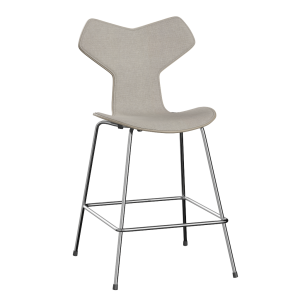 FRITZ HANSEN krzesło barowe GRAND PRIX 64cm fornir lakierowany, tapicerowany front