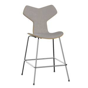 FRITZ HANSEN krzesło barowe GRAND PRIX 64cm fornir naturalny, tapicerowany front