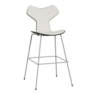 FRITZ HANSEN krzesło barowe GRAND PRIX 76cm fornir lakierowany, tapicerowany front