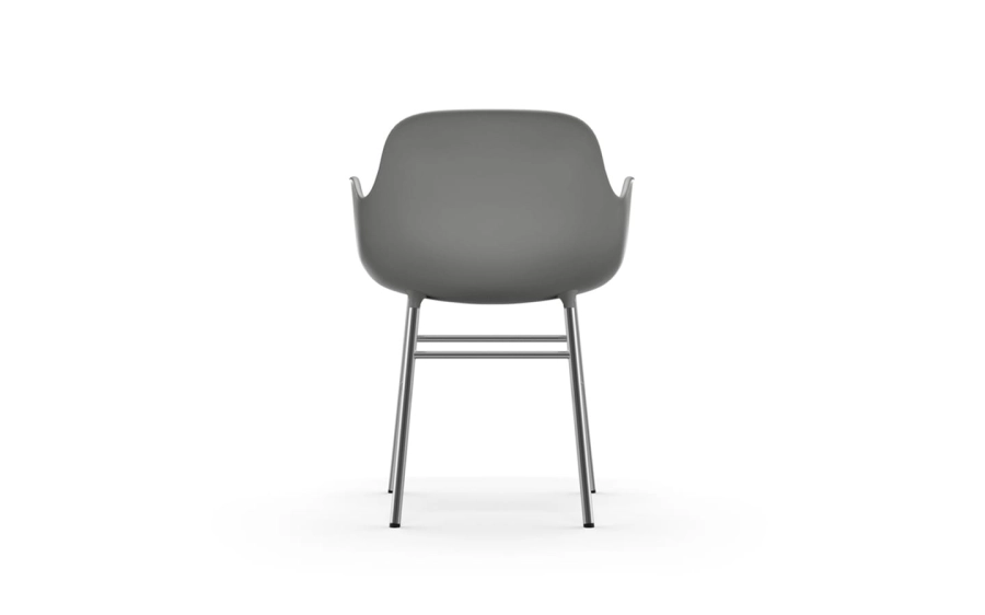 NORMANN COPENHAGEN krzesło z podłokietnikami FORM STEEL chrom/szary