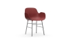 NORMANN COPENHAGEN krzesło z podłokietnikami FORM STEEL chrom/czerwone