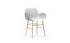 NORMANN COPENHAGEN krzesło z podłokietnikami FORM STEEL mosiądz/białe