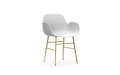 NORMANN COPENHAGEN krzesło z podłokietnikami FORM STEEL mosiądz/białe