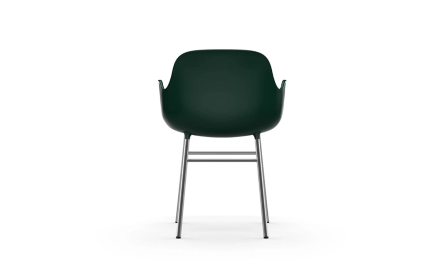 NORMANN COPENHAGEN krzesło z podłokietnikami FORM STEEL chrom/zielony