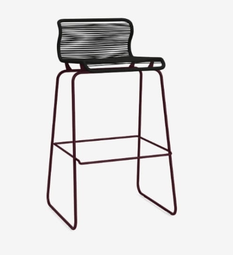 MONTANA krzesło barowe PANTON ONE 76cm clark / ciemna czerwień