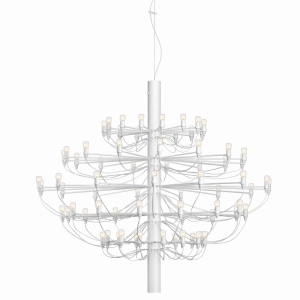 FLOS żyrandol lampa wisząca 2097/75 biała, przezroczyste żarówki