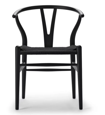 CARL HANSEN & SØN krzesło CH24 WISHBONE czarny buk / czarny sznur