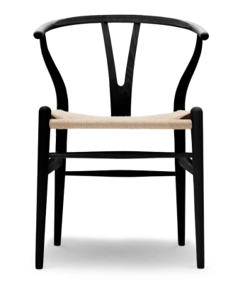 CARL HANSEN & SØN krzesło CH24 WISHBONE czarny jesion / naturalny sznur