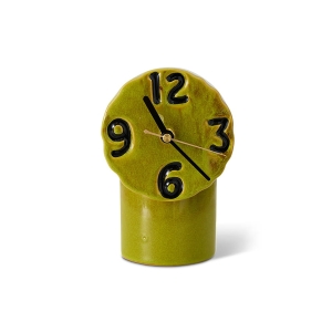 HK LIVING zegar ceramiczny RETRO oliwkowy
