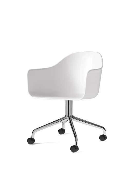 9391000-0205ZZZZ_Harbour_Dining_Chair_Alu_Swivel_W_Casters_White_Plastic_Angle.webp