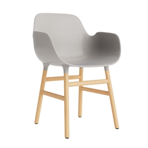 NORMANN COPENHAGEN krzesło z podłokietnikami FORM WOOD dąb naturalny / ciepłoszare