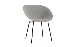 NORMANN COPENHAGEN krzesło front tapicerowany z podłokietnikami MAT czarna stal / hemp