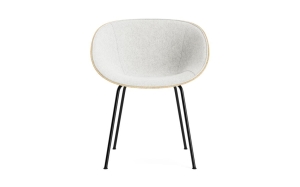 NORMANN COPENHAGEN krzesło front tapicerowany z podłokietnikami MAT czarna stal / seaweed