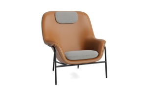 NORMANN COPENHAGEN fotel wysoki z podgłówkiem DRAPE czarna stal
