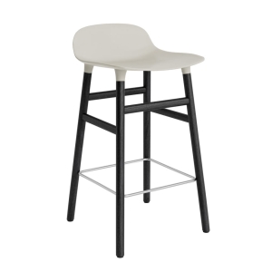 NORMANN COPENHAGEN krzesło barowe FORM WOOD 65 cm czarne / jasnoszare