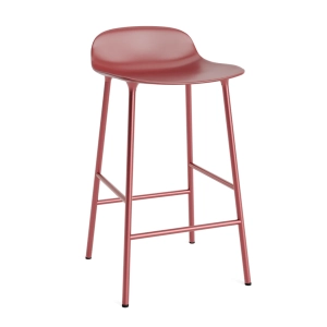 NORMANN COPENHAGEN krzesło barowe FORM STEEL 65cm czerwone