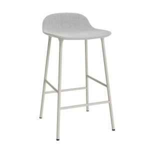 NORMANN COPENHAGEN krzesło barowe tapicerowane FORM STEEL 65cm jasnoszare / różne kolory