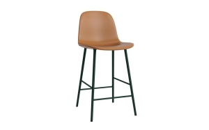 NORMANN COPENHAGEN krzesło barowe tapicerowane FORM STEEL H65 cm zielone