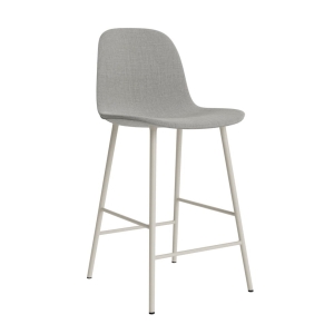 NORMANN COPENHAGEN krzesło barowe tapicerowane FORM STEEL H65 cm jasnoszare